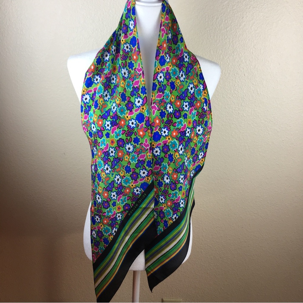 Morgan Taylor Women's Silky Multi-colored Floral Scarf